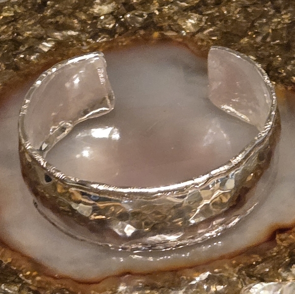 Hammered Sterling Silver Bracelet - Picture 10 of 10